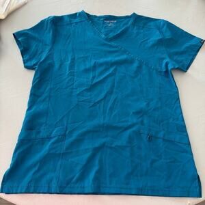 Heal Wear Blue scrub top s  L turquoise lightweight nurse comfy workwear medical